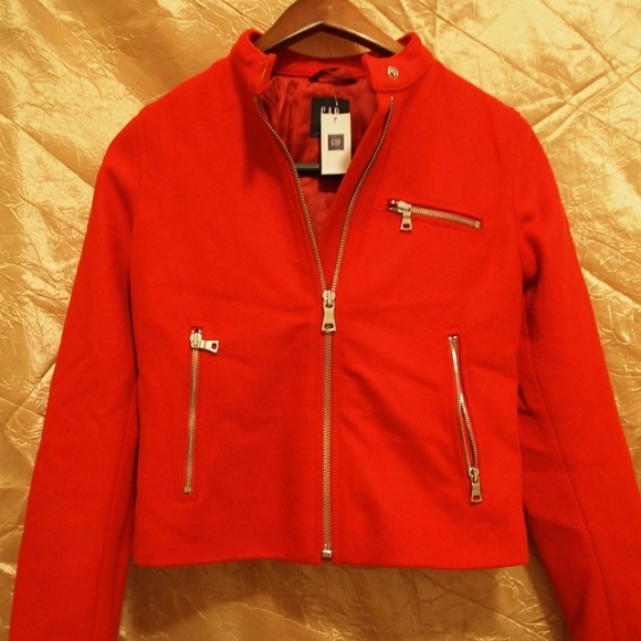 GAP Jackets & Blazers - Size S GAP women's red zipper moto jacket